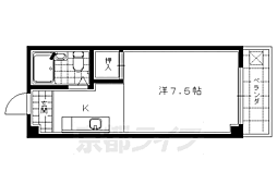 JR東海道・山陽本線 西大路駅 徒歩10分の賃貸マンション 5階1Kの間取り