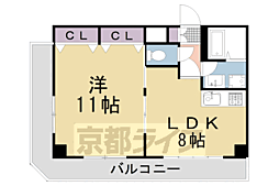 シャントゥール城北 1LDKの間取図画像