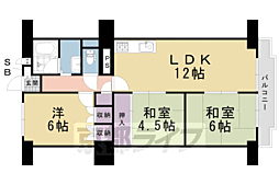 向島ニュータウン第2街区 6階3LDKの間取り