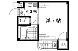 インペリアルドムール 3階1Kの間取り