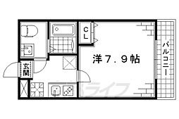 ＡＳフラッティ竹田 2階1Kの間取り