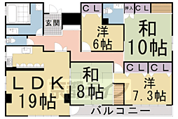 アッシジ・イグジット 4階4LDKの間取り