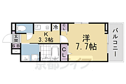 八代荘 1Kの間取図画像