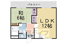 桃山和泉ハイツ 6階1LDKの間取り