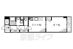 平蔵館 2階1DKの間取り