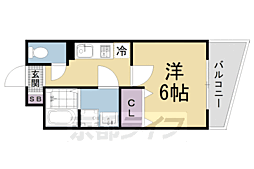 ＷＩＮ深草枯木町 3階1Kの間取り