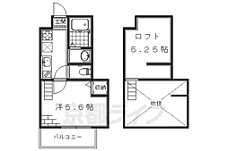 プレシャス五番館 3階1Kの間取り