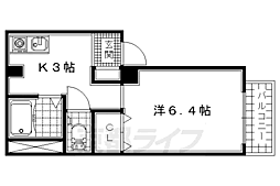 近鉄京都線 小倉駅 徒歩11分の賃貸マンション 3階1Kの間取り
