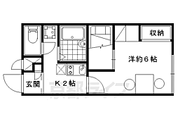 レオパレス大宅 1階1Kの間取り