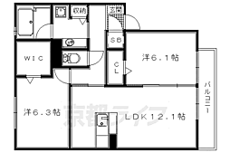 近鉄京都線 小倉駅 徒歩10分の賃貸アパート 1階2LDKの間取り