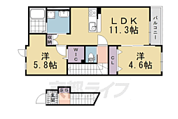 フィラーレ藤 2階2LDKの間取り