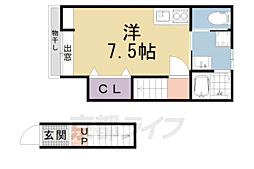 ロカ西野 2階ワンルームの間取り