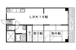 ハイツクローバー 4階2LDKの間取り