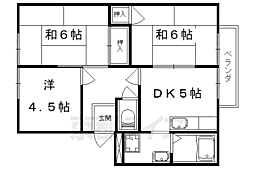 アメニティ椥辻I 1階3DKの間取り