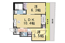 コラソン江戸町 1階2LDKの間取り