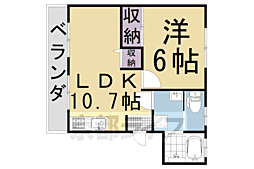 JR東海道・山陽本線 向日町駅 徒歩12分の賃貸マンション 3階1LDKの間取り