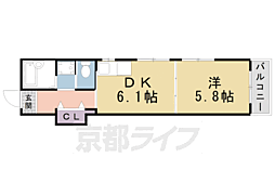 ピヴォット 2階1DKの間取り