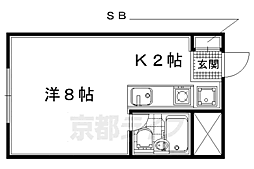 京阪宇治線 宇治駅 徒歩13分の賃貸マンション 3階1Kの間取り