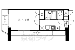 グレイスガーデン京都 5階1Kの間取り