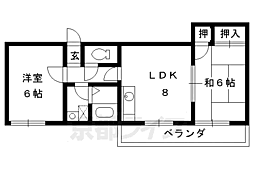 エトワール桃山 2LDKの間取図画像