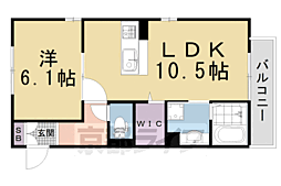 マジェスティツイン2 1LDKの間取図画像