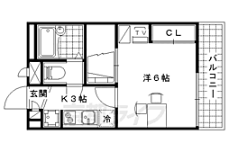 レオパレスPremier 1Kの間取図画像