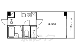 パステル椥辻 1Kの間取図画像