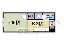 五条ミブマンション 1Kの間取図画像