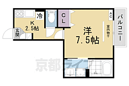 ルミエール2 1Kの間取図画像