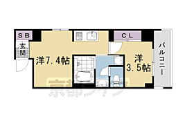 LW京都桜邸 1DKの間取図画像