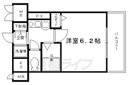 ベラジオ二条城前 1Kの間取図画像