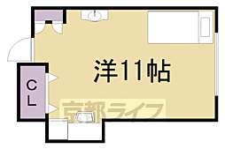 レヴィア北白川 ワンルームの間取図画像