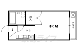 ハイツ比叡 1Kの間取図画像