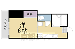 コスモ桂 1Kの間取図画像