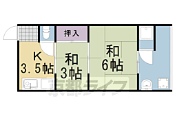 第二苔ノ荘 2Kの間取図画像