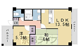 グランドゥール太秦 2LDKの間取図画像