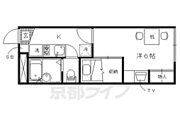 レオパレスアルモニ 1Kの間取図画像
