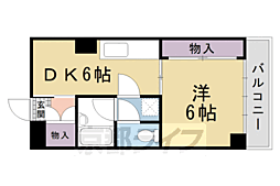 ハウゼ上賀茂 1DKの間取図画像