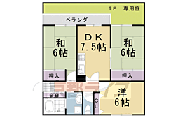 ソレイユ三宅2 3DKの間取図画像