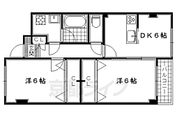 コーポラス伏見 2DKの間取図画像