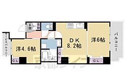 BlauBerg西ノ京 2LDKの間取図画像