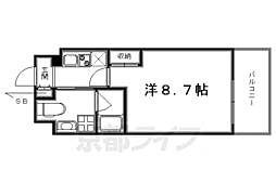 レジディア洛北 1Kの間取図画像