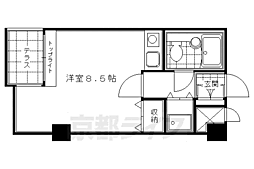 ヴェルビュ二条城東 ワンルームの間取図画像
