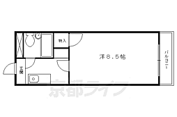 ホワイトリバー千栄 1Kの間取図画像