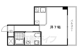 コスモL下鴨 ワンルームの間取図画像