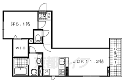 シューペリア2 1LDKの間取図画像