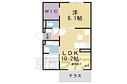 リオ西七条 1LDKの間取図画像