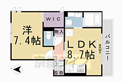 シャンポール雅 1LDKの間取図画像