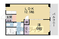 豊和マンション稲荷 1LDKの間取図画像