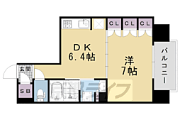イーグルコート烏丸御池ルミエ 1DKの間取図画像